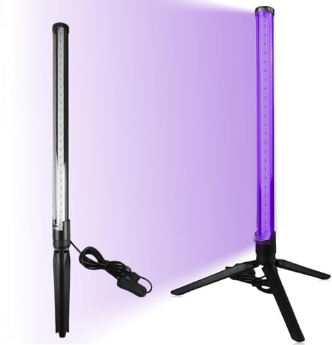 Schwarzlicht Lampe, 10W 395-405nm 42cm Höhe mit Ein/Aus-Schalter UV Licht, Stativ Bodenständer Schwarzlichtlampe Stehend für Disco, Glow Party, Party Zubehör, Halloween Deko, Bühnenbeleuchtung