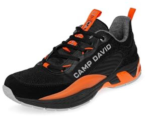Camp David Herren Premium Sneaker im Knit-Design mit 3D-Rubber-Elementen Black 43