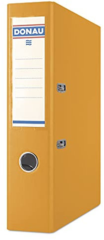 DONAU Master Ordner Breit 25er Pack/DIN A4 / 7,5 cm / 25 Stück/Orange/Kunststoffbezug PP/Carton Papier Schlitzordner Büroordner Aktenordner Ringordner/Grünen Punkt