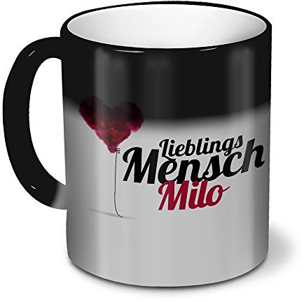 printplanet Zaubertasse mit Namen Milo - Magic Mug mit Design Lieblingsmensch - Zauberbecher, magische Kaffeetasse