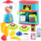 Play Accesorios Cocinita Infantil, Set de Utensilios Cocina Juguete con Cafetera Juguete, Batidora, Juguetes Alimentarios, Luces y Sonidos Realistas, Set de Accesorios Cocina Juguetes para Niños 3+