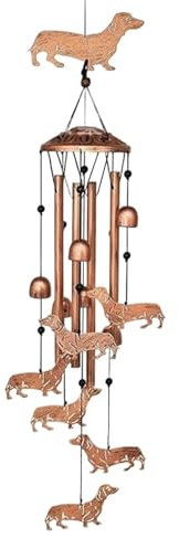 Dackel Windspiel | Dackel Hund Metall Windspiel | Hunde-Windspiel für draußen, drinnen, Zuhause, Rasen, Terrasse, Gartendekoration, Hofdekoration