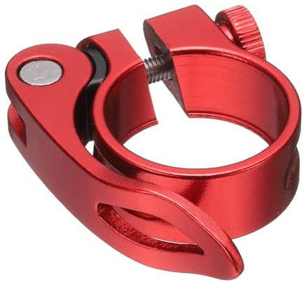 QUARKZMAN Abrazadera para tija de sillín de bicicleta, aleación de aluminio, 31,8 mm, con cierre rápido, para diámetro de 27,2 a 28,6 mm, color rojo
