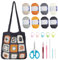 ORIGACH Häkel Tasche Set Für Anfänger, DIY Granny Square Tasche Starter Häkelset Für Erwachsene Mit Schritt Für Schritt Videoanleitung, Dunkelgrau