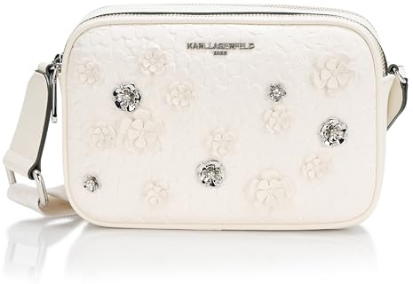 Karl Lagerfeld Paris Maybelle Crossbody, Bandoulière Femme, Blanc Hivernal, Medium