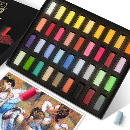Weiche Pastellfarben 36 Farben – Softpastellkreide Set für Künstler, Ideal als Tafelkreide Bunt & Haarkreide für Kinder – Perfekt zum Zeichnen, Malen, kreative Projekte & temporäre Haarfärbung.