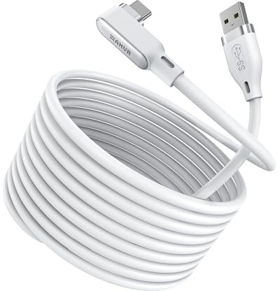 AMVR 16FT(5M) Link Cable Compatible with Meta Quest 3/3s/2/Pro & Pico 4 Series - Max to 5Gbps USB-C Data Line to PC USB 3.0 for PC Gaming & SteamVR Transmission Accessories