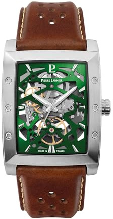 Pierre Lannier - Armbanduhr Automatic Hector - Automatic Uhrwerk - Gehäusedicke: 13.3 mm - Edelstahl - Vert - 5 ATM