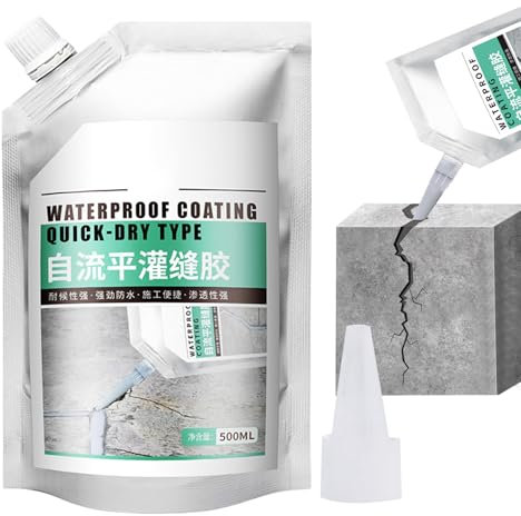 Beton Reparaturfüller 500ml – Wasserdichter Rissversiegeler für Außenwände, Böden, Stein, Holz & Ziegel | Schnelltrocknender, Verschleißfester Kleber für Innen & Außen