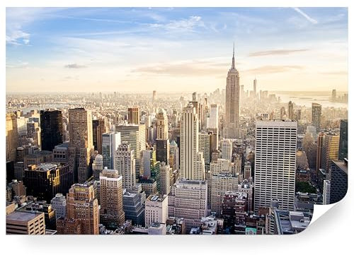 Fototapete New York City Vlies - Vliestapete Tapete Wandtapete Motivtapeten Vliestapeten Wohnzimmer Schlafzimmer Bildtapete Skyline Stadt Architektur Stadtansicht 208x146cm
