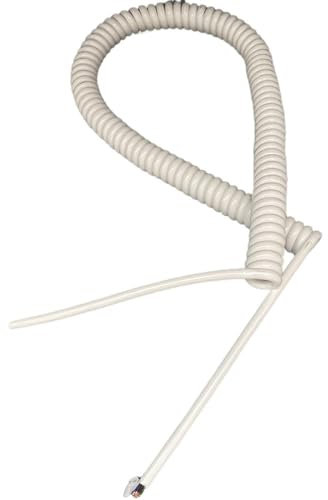 Cavo di prolunga a spirale, Cavo a spirale flessibile for segnali in PU puro lucido, 8 conduttori, filo a molla bianco, diametro esterno 5 mm, lunghezza 3 metri, 6 metri, 8 metri