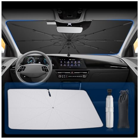 BSTW para Kia Niro SG2 e-Niro Híbrido 2016-2025 Parasol de Coche Paraguas, Parasol Plegable para Coche, Parabrisas Aislamiento Térmico y Anti-UV, Parasol de Kia Niro Parabrisas Interior