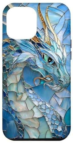 Dragon Light Blue Stained Water Fantasy Creature Case for iPhone 12 Pro Max