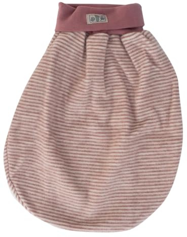 Lilano Wickelsack aus Schurwolle, Gestreift Orange, Pucksack für Babys, 80x90 cm, Wärmend (Mauve/Natur)