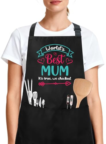 Yilousy Funny Apron for Mum Dad Best Gifts for Christmas Birthday Easter Thanksgiving Housewarming Adjustable Kitchen Cooking Baking Aprons Gift