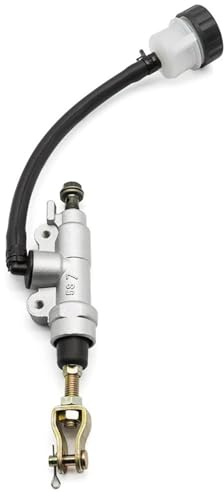 Pompa freno posteriore universale da 10 mm per ATV, Go-Kart, Pit Bike, Motocross, Moto, Adatta per Honda, Adatta per Yamaha Pompa Freno Posteriore Moto(Silver)