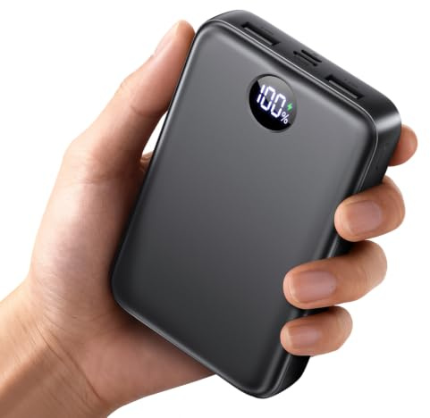 Power Bank 40000mAh, Ultra Kompakte PowerBank Schnellladen mit LED Display | Externer Akku mit LED Display für Alltag, 3 Ports für iPhone 17/16/15 Serie, Samsung, iPad und mehr