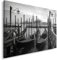 Feeby Bilder Venedig-Kanal Gondeln 80x60 cm Wohnzimmer Schlafzimmer Büro Flur Küche Wandbilder Modern Bild auf Leinwand Wanddekoration Kunstdruck Design Wasser Panorama Stadt Schwarz Und Weiß