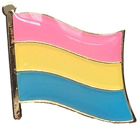 Rainbow LGBT Pansexual Pride Wavy Flag Pin Badge