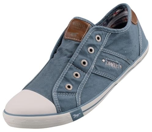 MUSTANG Damen Canvas Sneaker Graublau, Schuhgröße:EUR 37