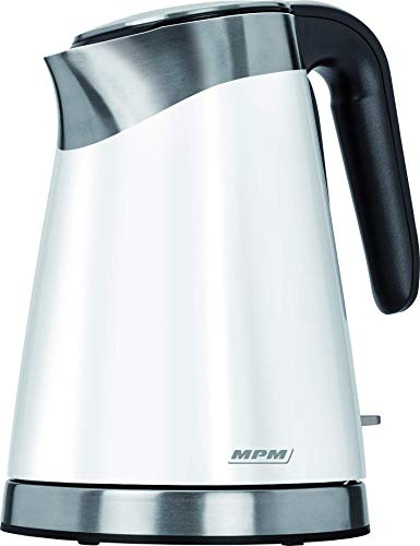 MPM MCZ-56 Elektrischer Wasserkocher aus Edelstahl, 1,7 Liter, 2200 W, BPA-frei, Weiß