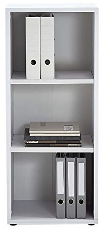 FMD Möbel Stanford B01 Bücherregal, 47,1 x 39,9 x 112,5 cm, Weiß, beschichtet