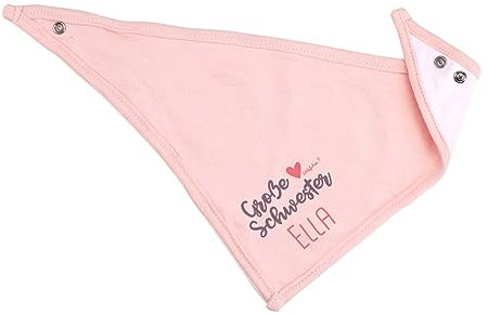 Striefchen® Rosa Dreieckstuch - Kleine Schwester/Große Schwester - mit Namensaufdruck Rosa Große Schwester