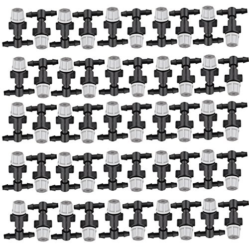 Futheda 50 7,5–8.6L/H verstellbar Sprinkler Düsen Tees Flower Plant Garden Zerstäuberfunktion Zerstäuber Düsen Schlauch Gewächshaus Micro Tropfer Bewässerung System