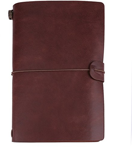 Reisetagebuch, Reisetagebuch, Retro, PU-Leder, klassisch, personalisierbar, mit nachfüllbarem Notizblock, für Männer und Frauen, ideal für Reisende