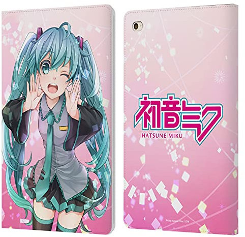 Head Case Designs Offizielle Zugelassen Hatsune Miku Zwinkern Grafiken Leder Brieftaschen Handyhülle Hülle Huelle kompatibel mit Apple iPad Mini 4