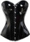KUOSE Damen Body Shaper Dessous Gothic PVC Kunstleder Corsage Mieder Top Schwarz