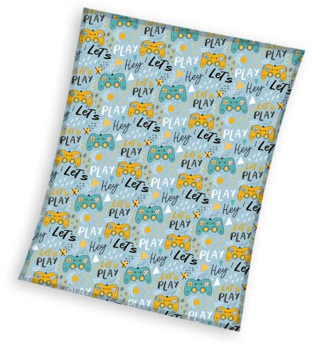 MTOnlinehandel Gamer Decke kuschelig & weich 130x170 cm · Gaming Spiel-Konsole Fleece-Decke für Kinder, Jungen · Kuscheldecke Gamer Deko