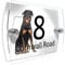 Personalised House Number Sign for Dog Lovers (Rottweiler)
