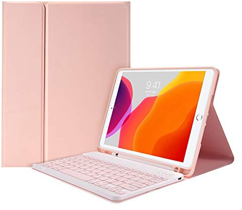 HAODEE Para iPad Air 5 10.9 Pulgadas con portavasos con buqueo de Teclado de Mouse Bluetooth A2072 A2316 A2324 A2325 (Color : Q Pink, Size : Air 4 10.9 2020)