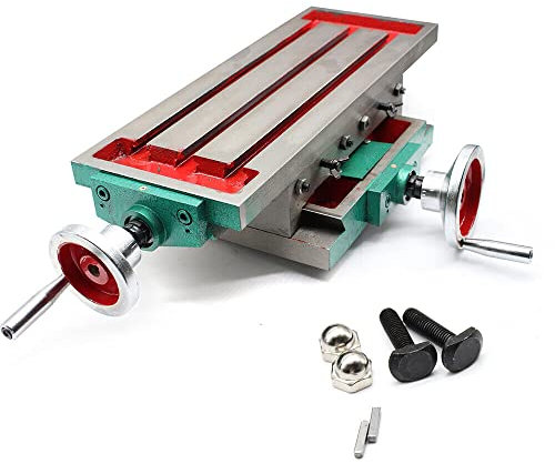 KinHall Fresatrice micro fresa, stabile struttura in acciaio e superficie di lavoro in alluminio, altezza mandrino regolabile 450 x 170 mm, tavolo per fresa