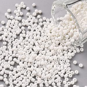 Handicraft Emporium | Glass Seed Beads | Round | 3mm | Approx 50g | White
