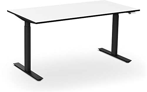 aeris Active Desk Höhenverstellbarer Schreibtisch 160x80 Schwarz, Stehtisch Höhenverstellbar Elektrisch mit Memory Funktion, Bürotisch Tischgestell aus Stahl, PC Tisch für Home Office