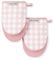 KitchenAid Gingham Mini Oven Mitt 2-Pack Set, Dried Rose, 5.5x8