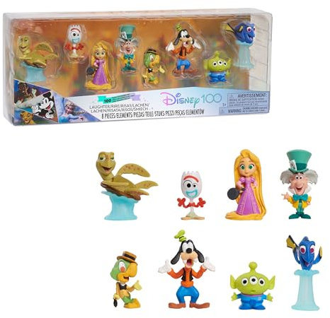 Just Play Disney100 Years of Laughter Celebration Collection Limited Edition 8-teiliges Figuren-Set, Kinderspielzeug ab 3 Jahren