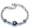 IUDWCG 1 Pcs Ozean-Herz-Kristallarmband, blaue Liebes-Strass-Armband, platinierte Halskette Modeschmuck Mädchen, Symbol der reinen Liebe