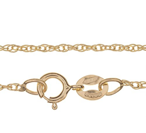 Markylis - Solid Italian 9ct Yellow Gold Twisted Prince of Wales Twist Rope Style Chain Necklace 9K for Women and Ladies - 1.2mm - 22inch - 22