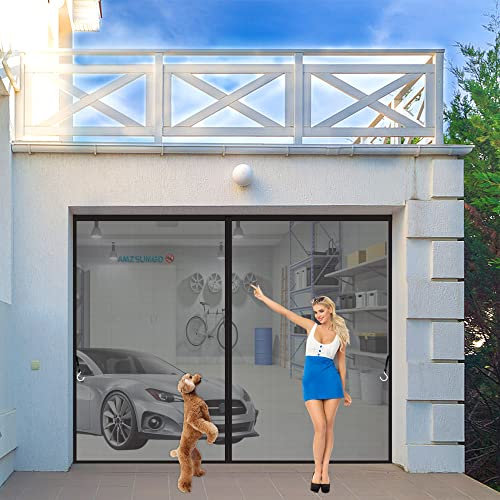 Tenda Zanzariera Magnetica Finestra, 210 x 250 cm Zanzariera Porta Finestra Magnetica, Chiuso Automaticamente Pieghevole Rete, Corridoi Porte Patio Nero