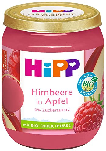 HiPP Bio Früchte Himbeere in Apfel, 6er Pack (6x160g)