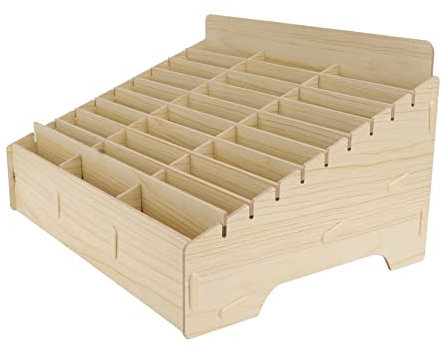 Gogogmee 30 Fächer Handy Aufbewahrung Holz Mobile Phone Management Box Organizer für Schreibtisch Kabelmanagement und Display Rack für Büro und Schule