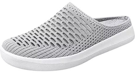 Gesundheitsschuhe Damen, Sommer Mesh Abrollschuhe Atmungsaktiv Outdoor Pantoletten Hausschuhe Air Cushion Diabetic Medicus Schuhe Vorne Geschlossen mit Leichter Sohle Clogs Orthopädische Schuhe