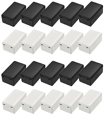 20 Pièces Boîtes De Jonction Électriques Noires Blanche, Boîtier Projet, Boîtiers Électroniques, Boîtier En Plastique ABS, Boîtes De Jonction Étanches pour La Protection Des Fils