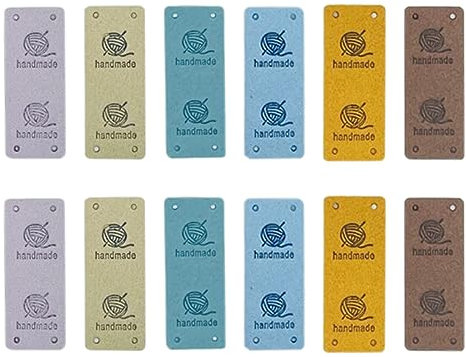 Juland 30 Stück Namensschilder zum Einnähen Handmade Stoffetiketten Textiletiketten Stoff Labels Tags Kleideretiketten Etiketten Nähen DIY Dekor für Klediung - 2x5cm 6 Stils