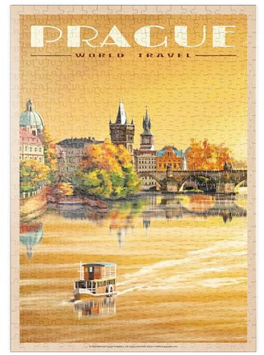 MyPuzzle Prag, Karlsbrücke - A Sunset's Old Town View - Premium 500 Teile Puzzle - MyPuzzle Sonderkollektion von Havana Puzzle Company