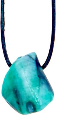 Taddart Minerals – Grüner Trommelstein Anhänger aus dem natürlichen Edelstein Smaragd mit Lederkette