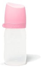 FARLIN Anti-Colic Polypropylene Baby Bottle, 6oz - with Silicone Pacifier for 1 Month+ Babies - Thermal Resistant, BPA Free and Dishwasher Safe, Easy to Clean, Roll-Proof Design (6oz,180ml/cc, Pink)